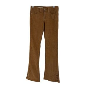 Pilcro Brown Corduroy Flare Pants Size 25 Button‎ Hem